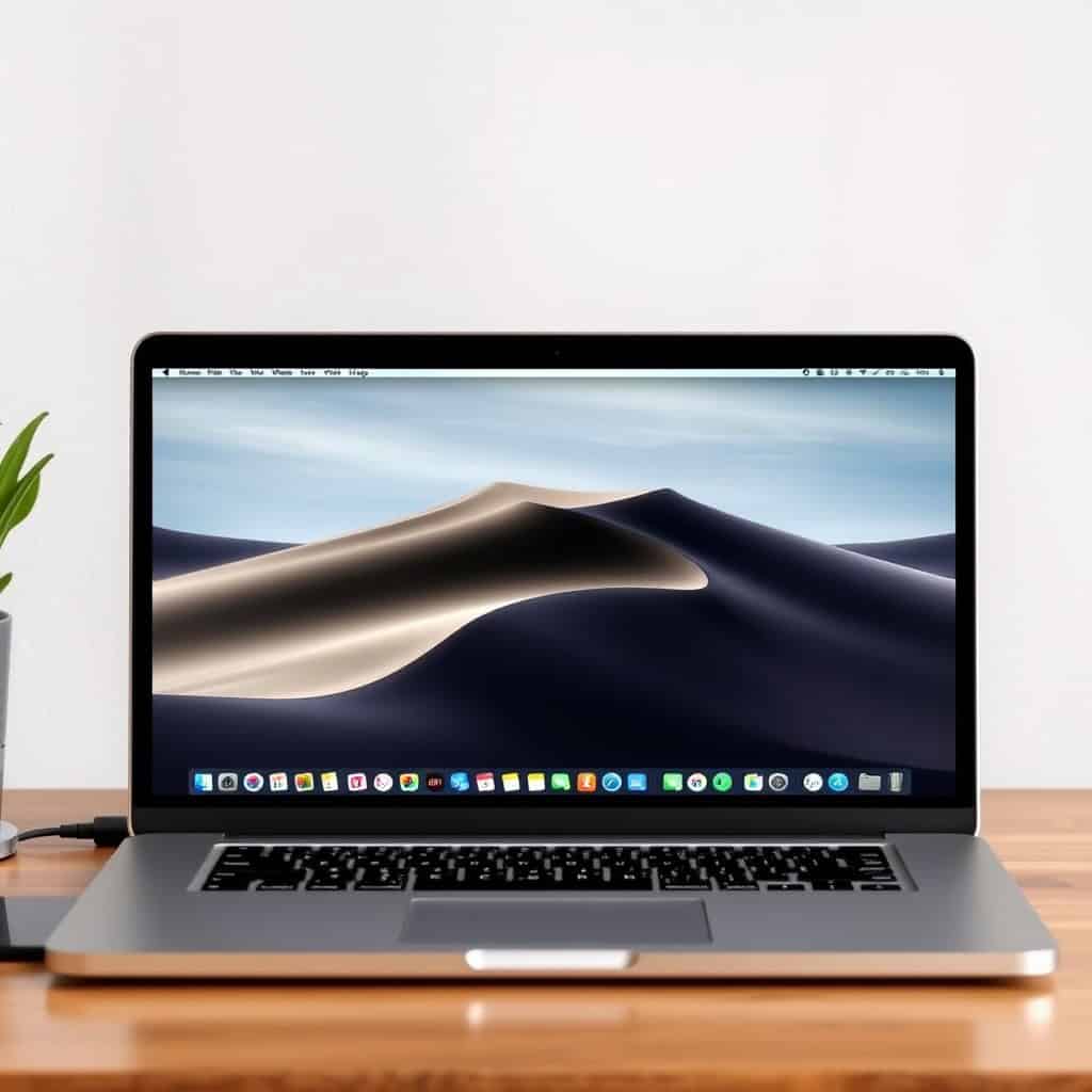 Laptop mit Wüstenbildschirm