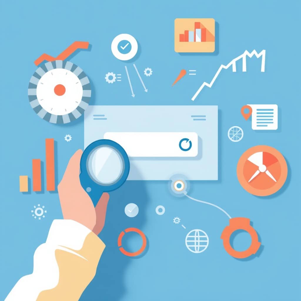 Hand mit Lupe, Datenanalyse