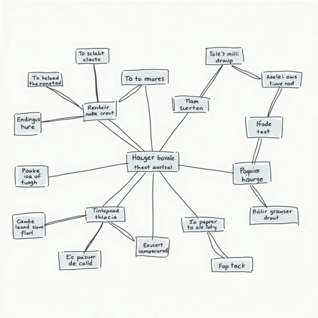 Handgezeichnetes Mindmap-Diagramm mit Boxen und Linien