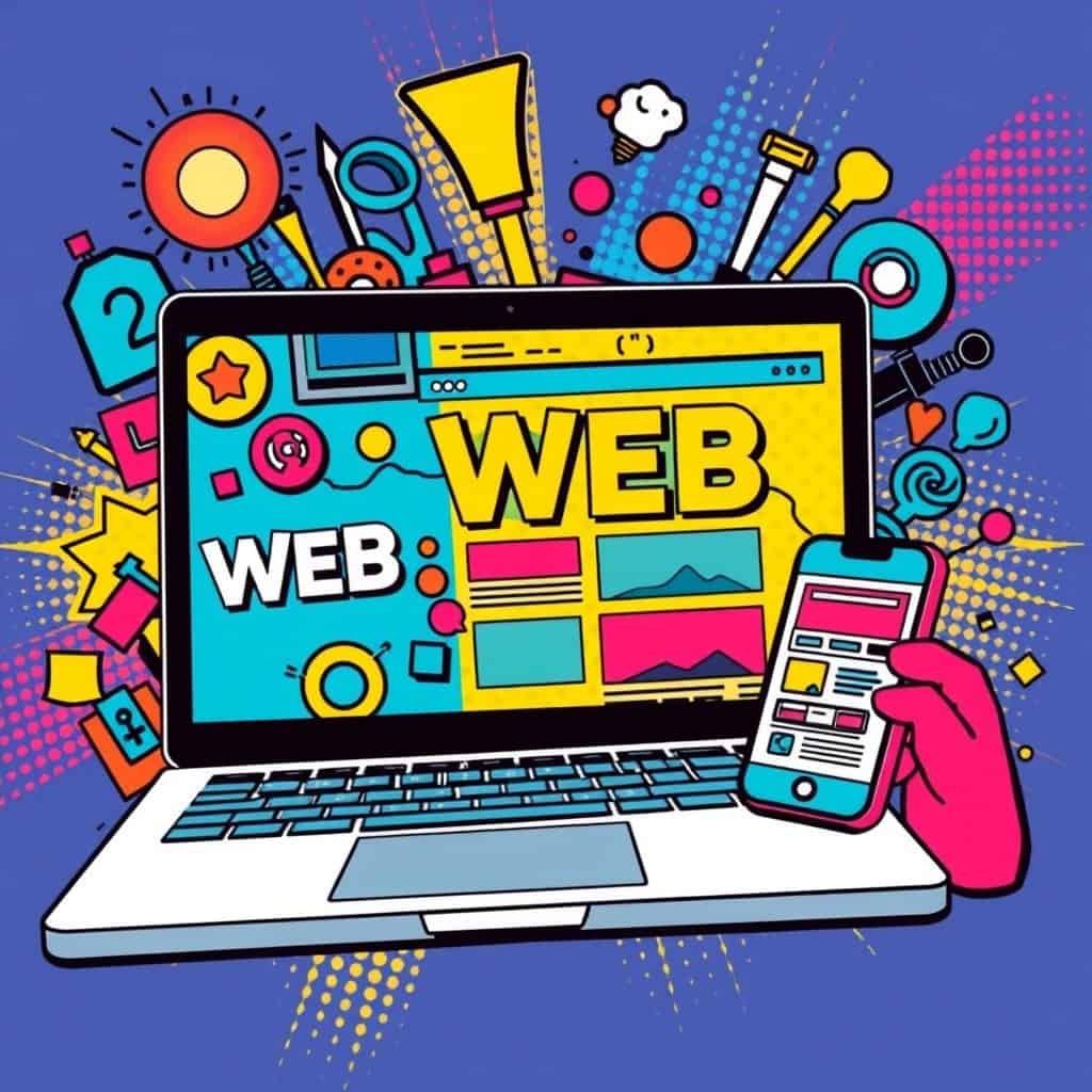 Laptop und Handy mit Website